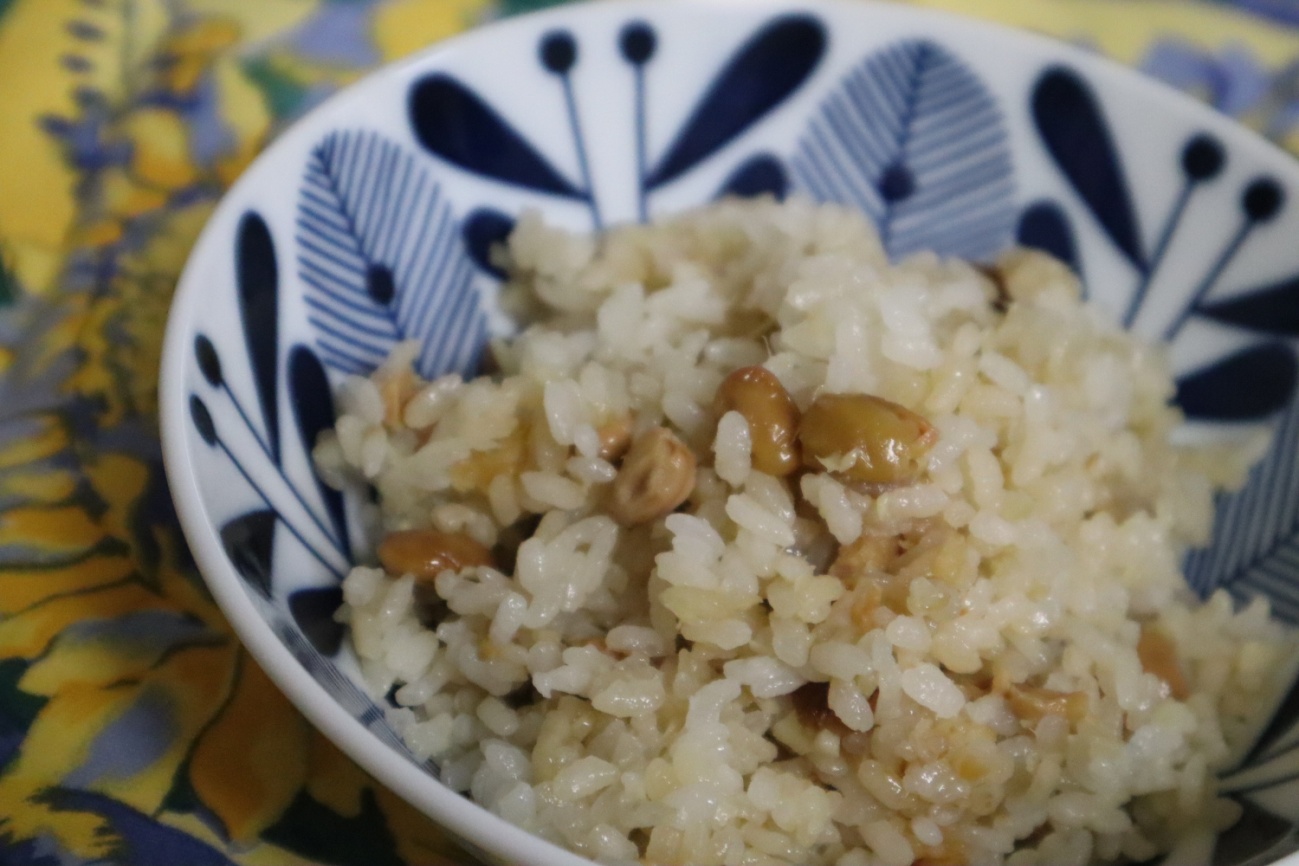 納豆と新生姜の炊き込みご飯